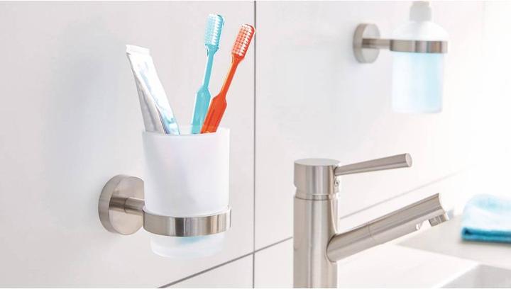 Actual product image tesa MOON toothbrush tumbler incl. adhesive solution without drilling