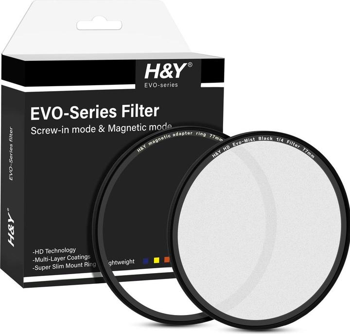 H&Y HD EVO Black Mist 1/4 Filter Kit 77mm (77 mm, Black Mist Filter)