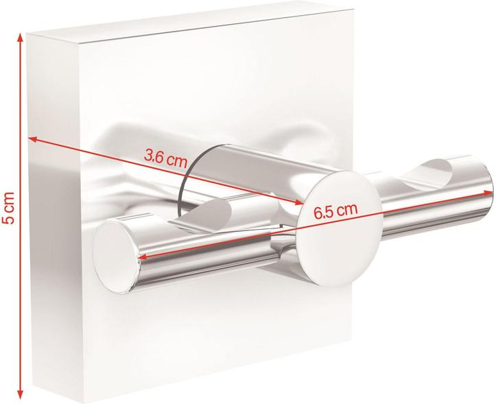 Produktbild tesa EKKRO Handtuchhaken, verchromter Edelstahl - Bad-Haken zur Wandbefestigung ohne Bohren