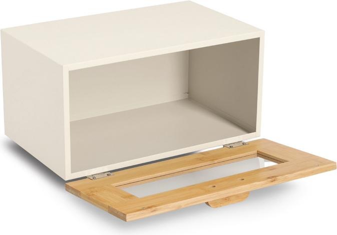 Produktbild Zeller Present Brotkasten mit Bambusfrontklappe Metall 36x23x19.5 cm