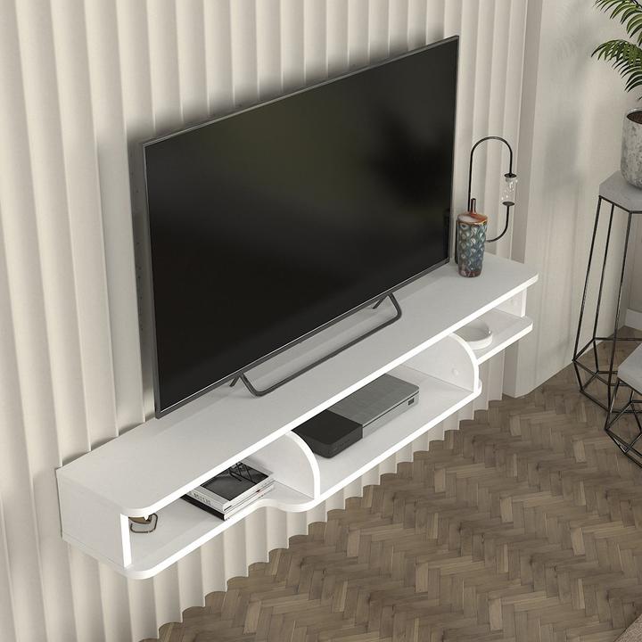 Actual product image En.Casa TV-Lowboard hängend Aar 135x30x16 cm Weiss