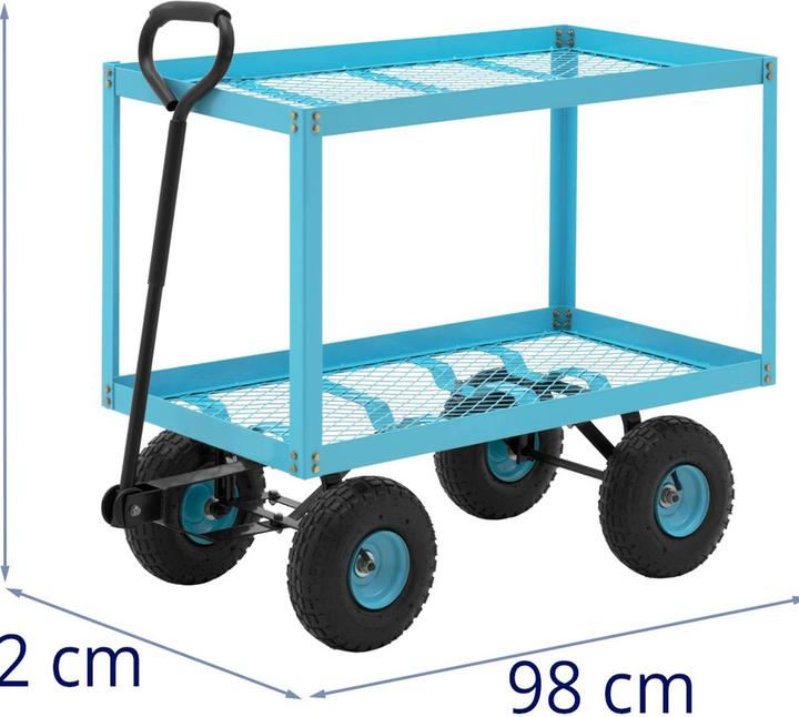 Produktbild Hillvert Gartenwagen Transportwagen Handwagen Gitterwagen Luftreifen 2 Ebenen 150 kg (150 kg, 2)
