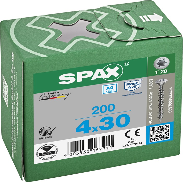 Produktbild Spax Spanplattenschrauben A2 (200 Schrauben pro Stück)