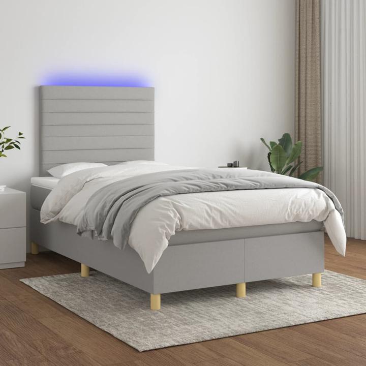 Actual product image vidaXL Bo x springbett mit Matratze & LED 120 x 190 cm Stoff (120 x 190 cm)