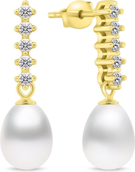 Immagine prodotto Brilio Argento - Incantevoli orecchini placcati oro con perle e zirconi EA950Y