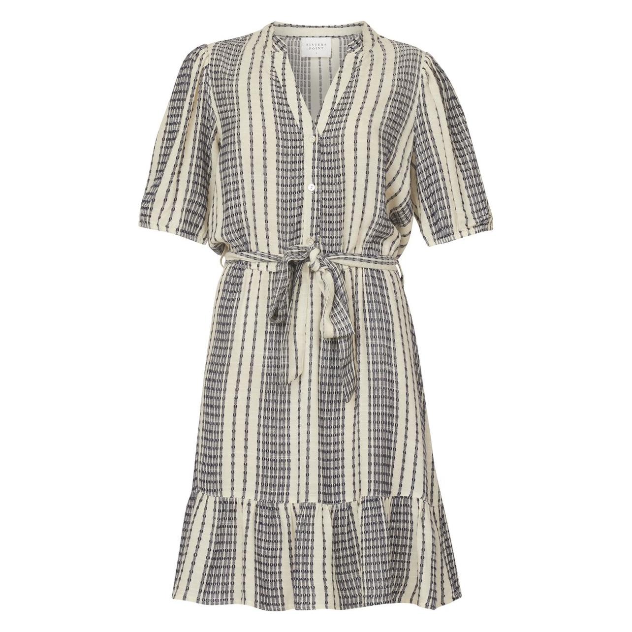 Sisters Point, Vrouwen, Jurken, Islea-dr.ss Dames Jurk - Cream/Navy - Maat Xl, Veelkleurig, (Xl)