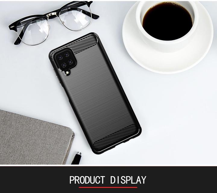 Actual product image Cadorabo TPU Ultra Slim carbon stainless steel Combi Cover (Samsung Galaxy A12)