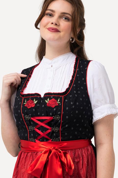 Produktbild Ulla Popken Dirndl, Blütenstickerei, Carree-Ausschnitt, ärmellos (56)