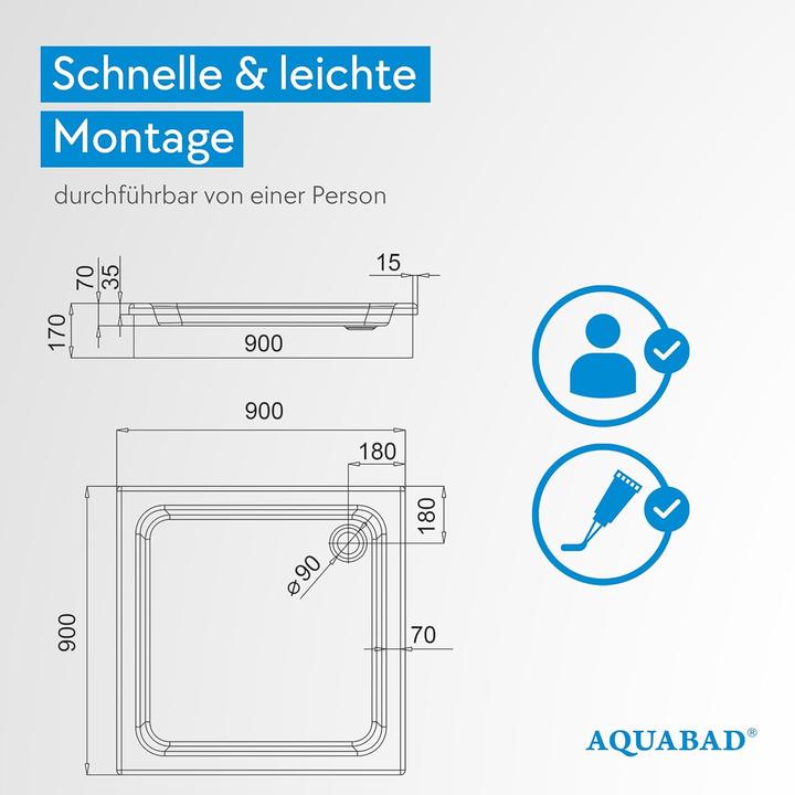 Image du produit Aquabeads Duschwanne Forta Plus mit LeakProtect Technologie