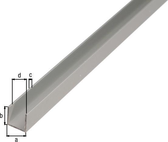 Produktbild Magni Alberts 473822 U-Profil Aluminium, silberfarbig eloxiert 1000 x 12 x 10 mm
