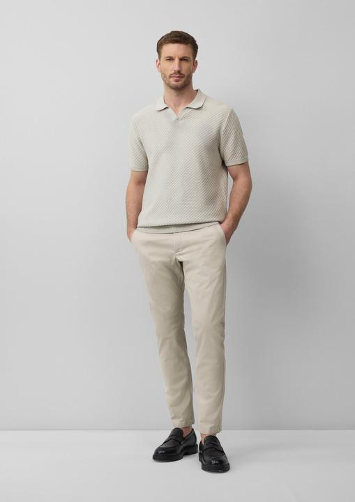 Produktbild s.Oliver Strickpullover Gestricktes Poloshirt mit Struktur und Bündchen (L)