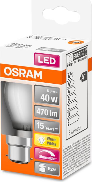 Produktbild Osram Led Retrofit Classic P (B22d, 40 W, 470 lm, 1 x, F)