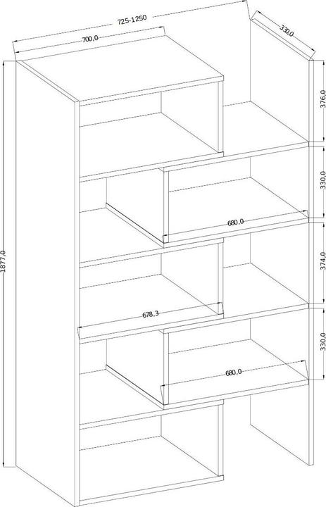Productafbeelding ADRK Furniture Frame KARMELO (125 x 33 x 188 cm)