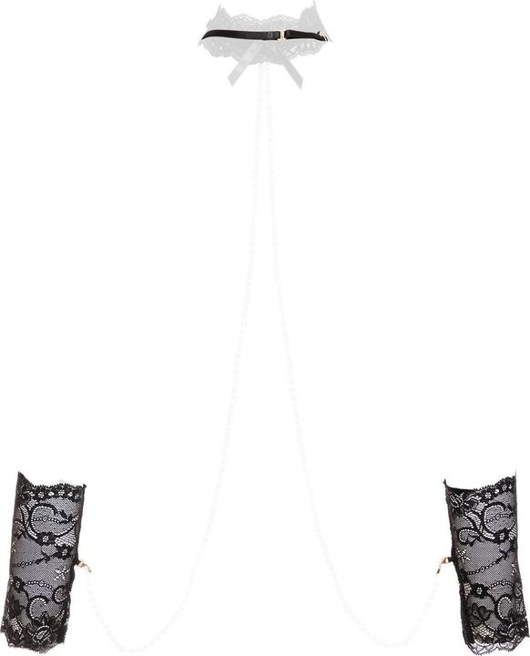Actual product image Christine Le Duc BondageFesseln aus Spitze und Perlen Mea Schwarz