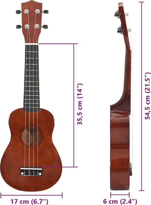 Actual product image vidaXL Soprano ukulele set with bag for children 21" (Soprano, Children)