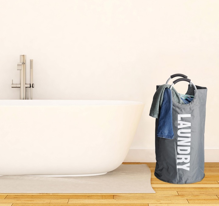 Actual product image Relaxdays Folding Laundry Hamper with Handles (60 l)