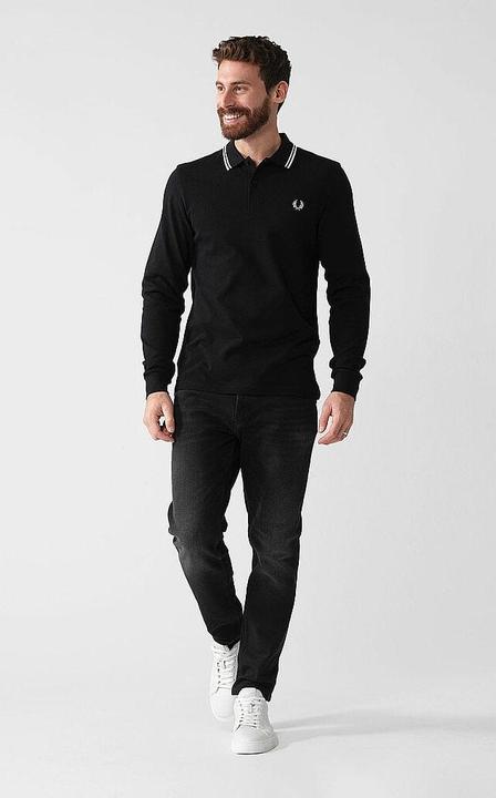 Immagine prodotto Fred Perry Polo Twin Tipped a manica lunga nera (XL)