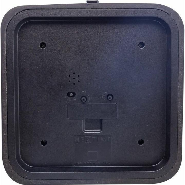Actual product image Nextime 5221ZW - Table clock "Square Alarm", wood, black, 20 x 20 x 6 cm