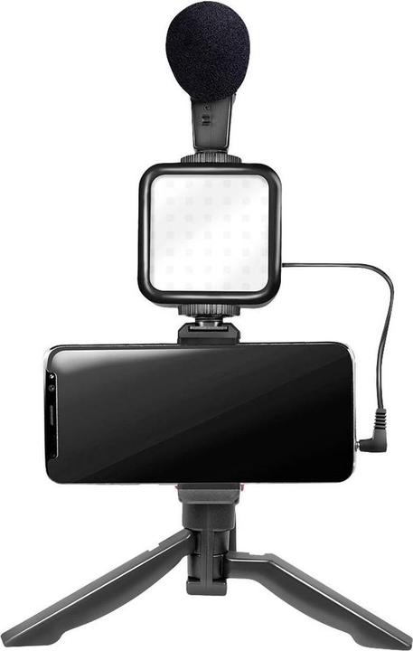 Image du produit LogiLink Kit vlogger avec lumière LED, microphone + trépied, pour smartphones 4,77