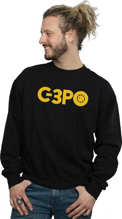 Actual product image Star Wars Mens The Rise Of Skywalker C-3PO Text Logo Sweatshirt (4XL)