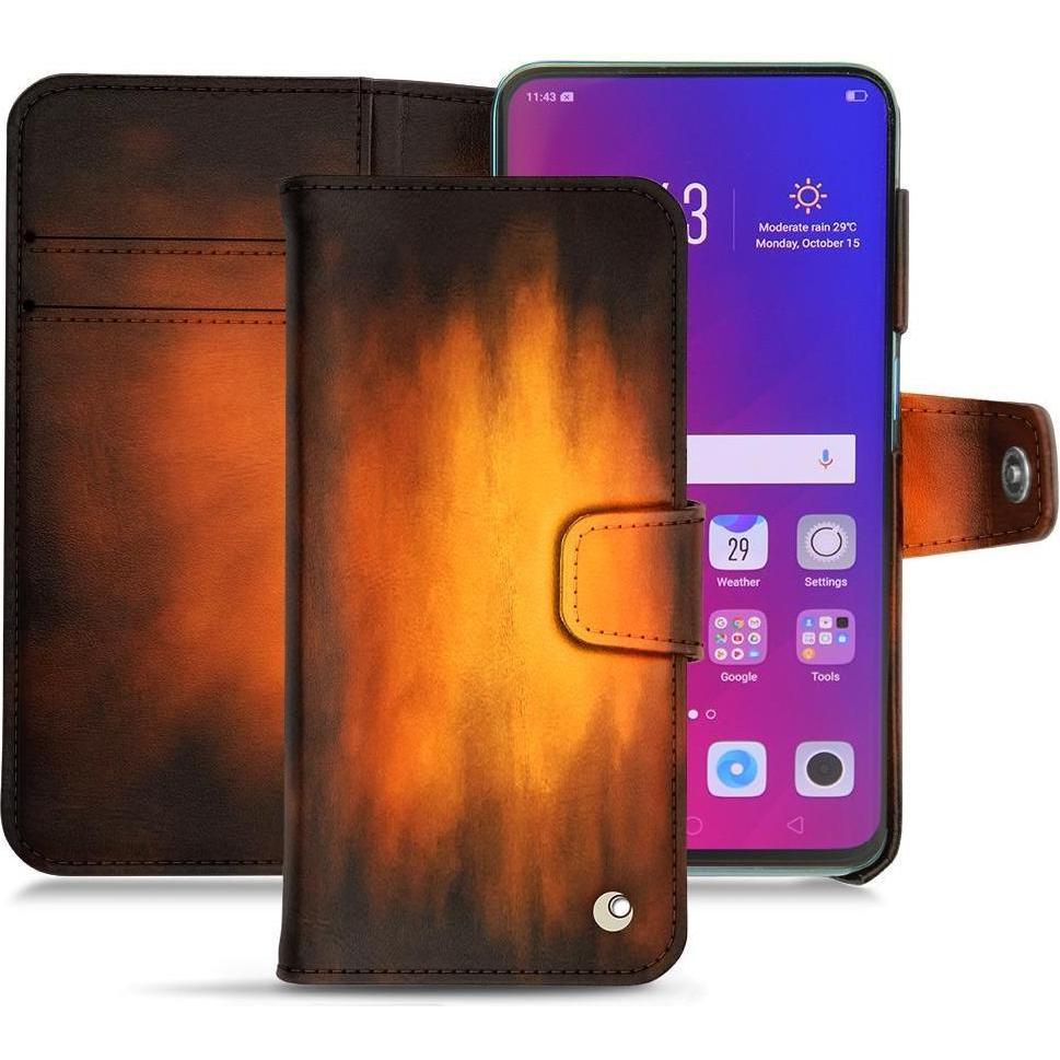 Noreve Lederschutzhülle Wallet (Oppo Find X), Smartphone Hülle, Violett