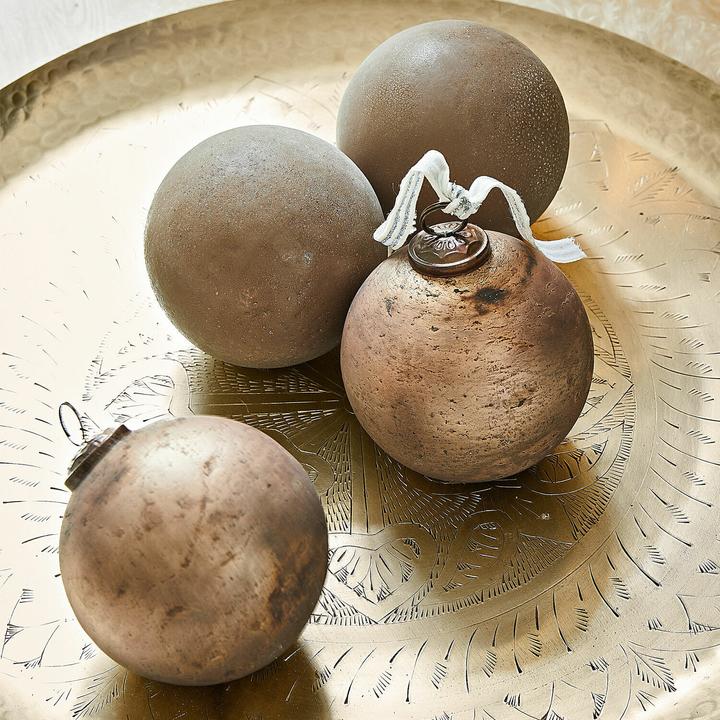 Actual product image Loberon Christmas decorations set of 4 Ophraine brown/copper (4 -part)