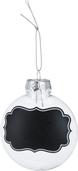 Baubles natalizi trasparenti con etichette in gesso, 5 pezzi. (5x)
