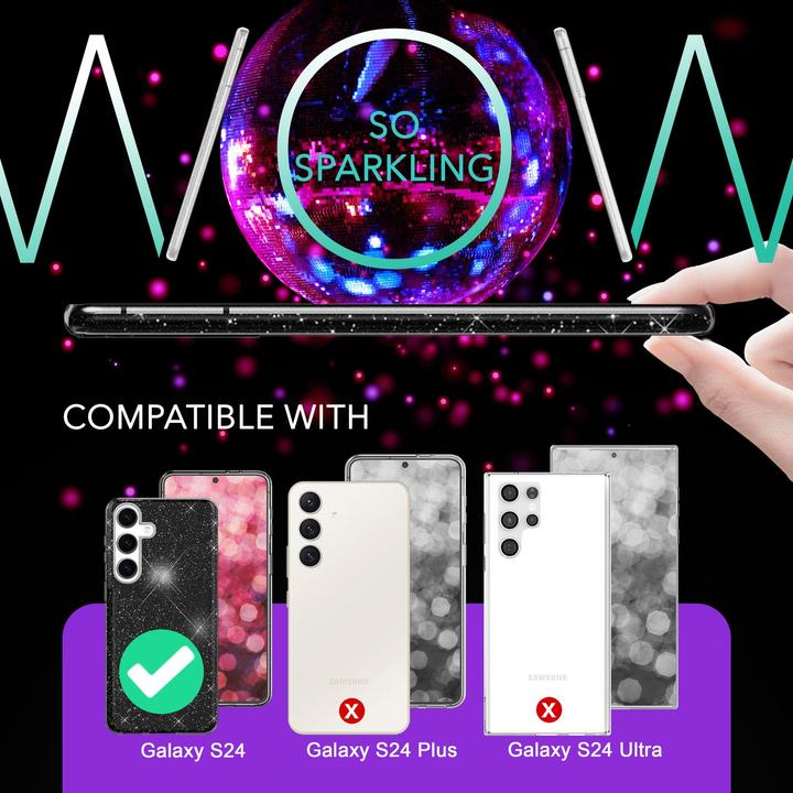 Immagine prodotto Nalia Copertina ibrida glitterata (Samsung Galaxy S24)