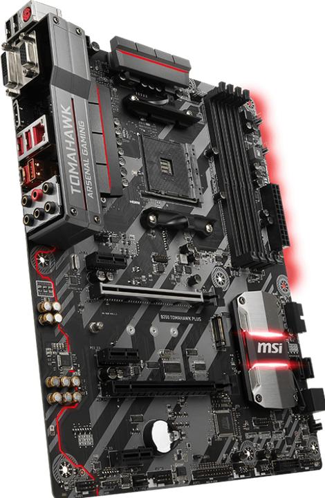 Actual product image MSI B350 Tomahawk Plus (AM4, AMD B350, ATX)