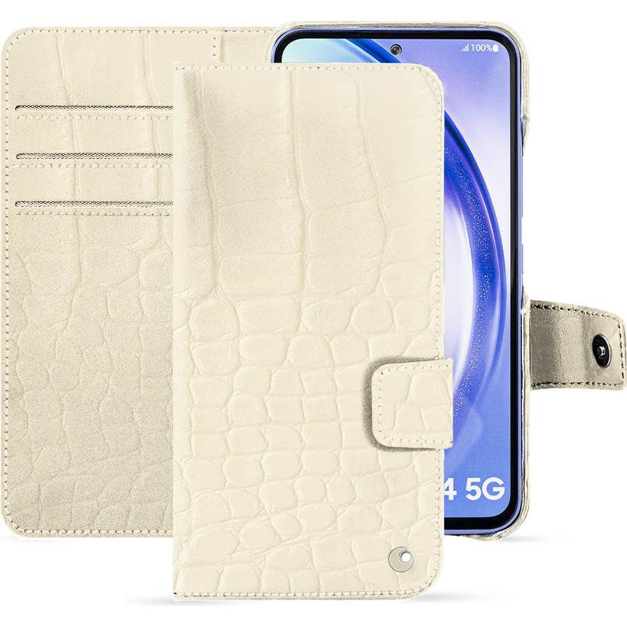 Noreve Lederschutzhülle Samsung Galaxy A54 (Samsung Galaxy A54 5G), Smartphone Hülle, Weiss