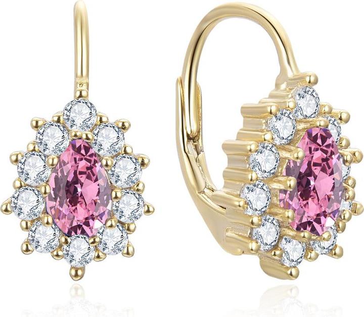 Image du produit Beneto Boucles d'oreilles plaquées or avec zirconium rose AGUC3298P-GOLD