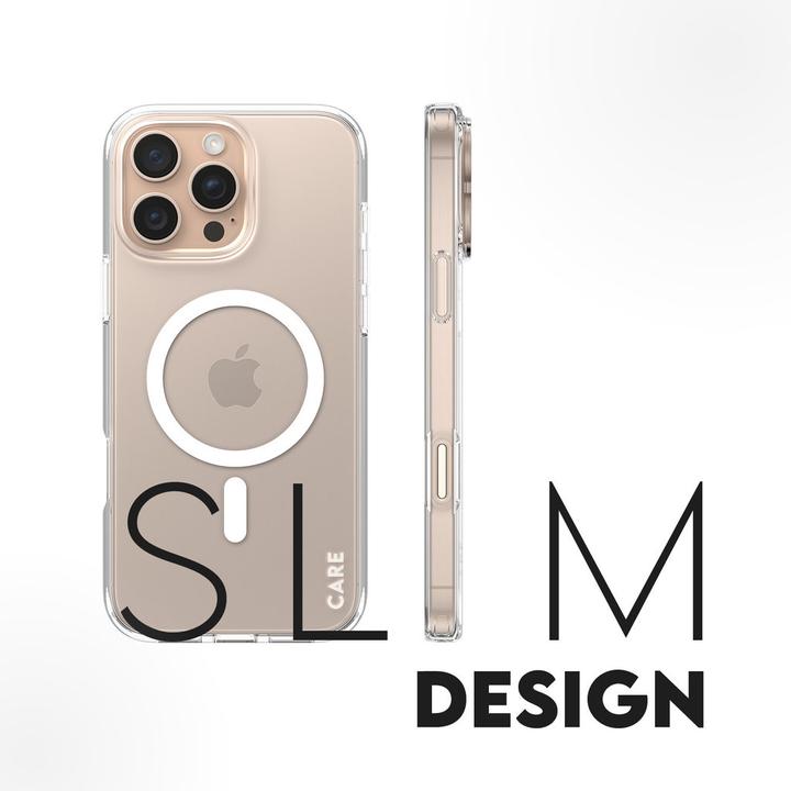 Actual product image PanzerGlass CARE by ® Flagship Case Transparent Urban Combat w. White MagSafe iPhone '24 6.9" Pro (Apple iPhone 16 Pro Max)