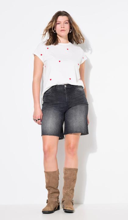 Immagine prodotto Studio Untold Bermuda di jeans con taglio della gamba ampio e orlo sfrangiato (50)