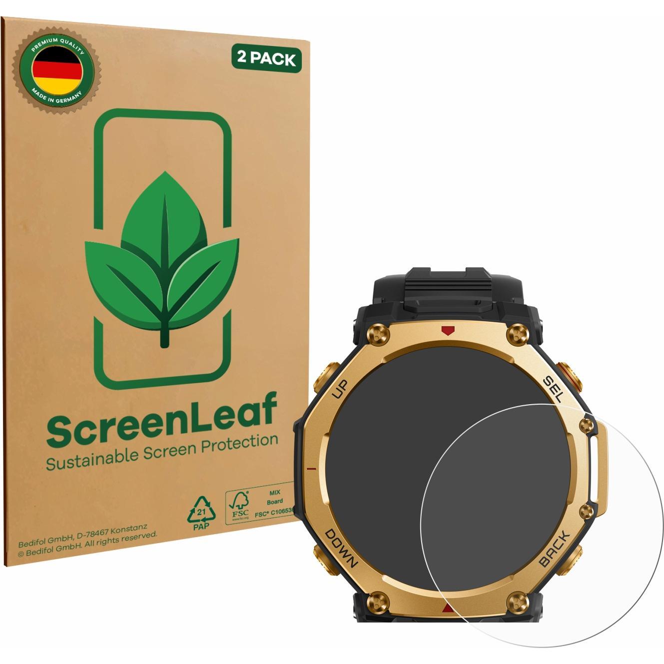ScreenLeaf Pellicola protettiva, Proteggi Schermo Sostenibili, Clear, Antigraffio, Pellicola protettiva per smartwatch, Trasparente