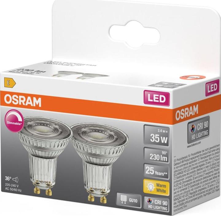 Produktbild Osram LED Leuchtmittel LED SUPERSTAR PAR16 2.4W 927 GU10 Dimmbar Warm weiss 4099854457104 (GU10, 230 lm, 1x)