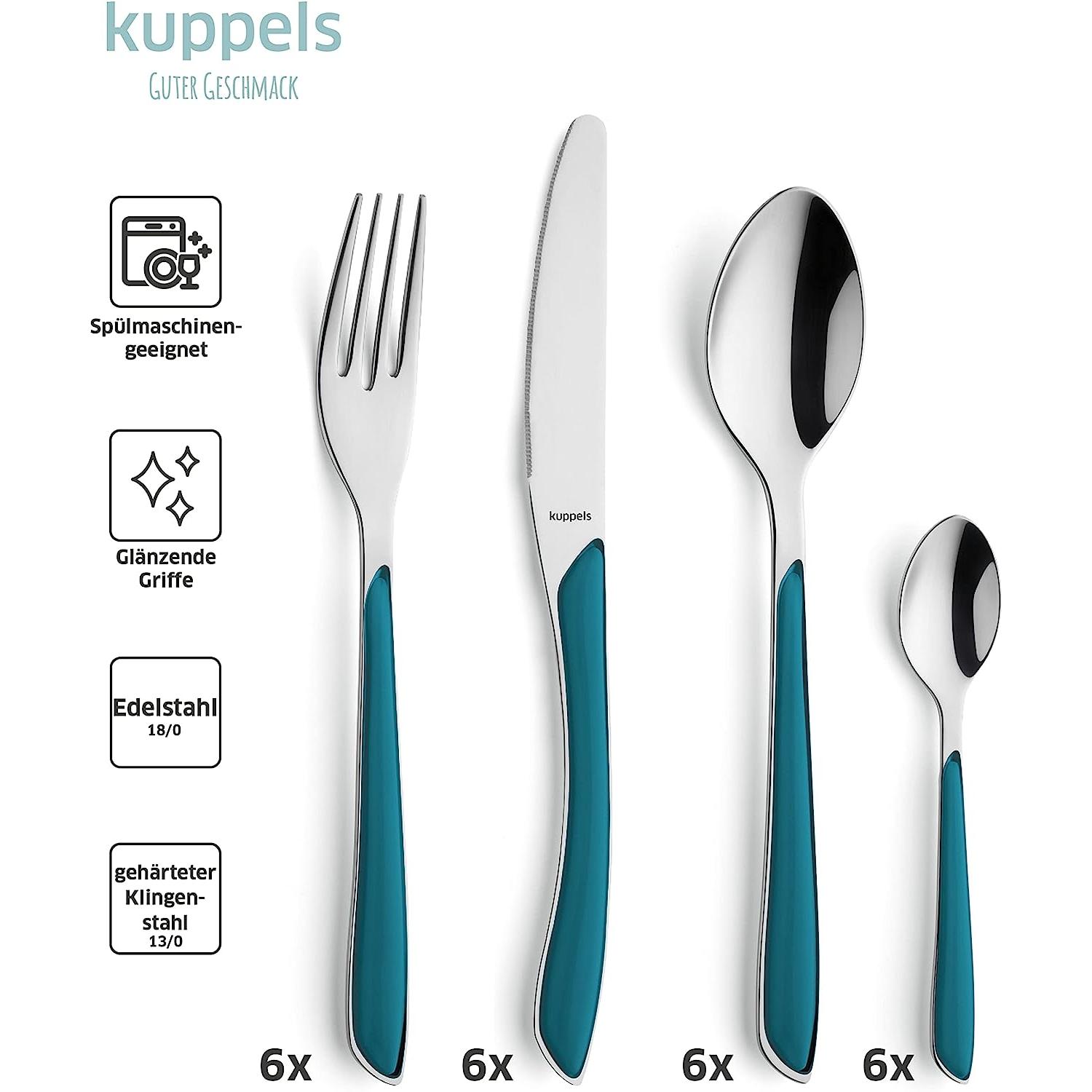 Kuppels Besteckset 2 2214 Prisma, Besteck, Türkis