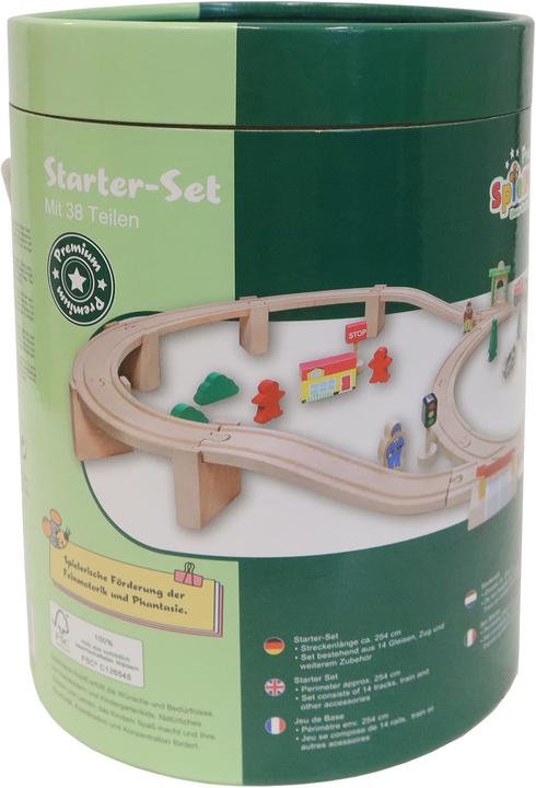 Produktbild Spielmaus Holzeisenbahn-Set 38-teilig