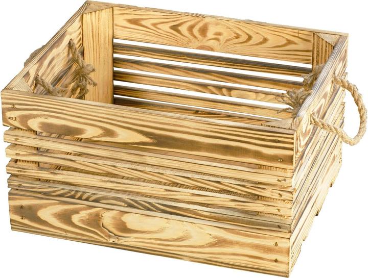 Produktbild Holz Zollhaus Holzharasse mit Kordel Geflammt, 30 x 38 cm (38 cm, 25.08 l)