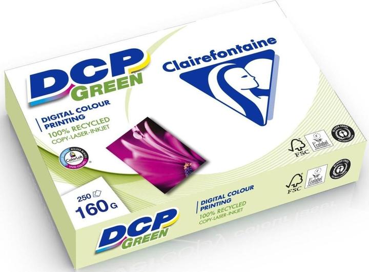 Produktbild Clairefontaine Genbrugspapir til farveprint DCP Green, A4, 160 g, pakke a 250 ark (160 g/m², 250 x, A4)
