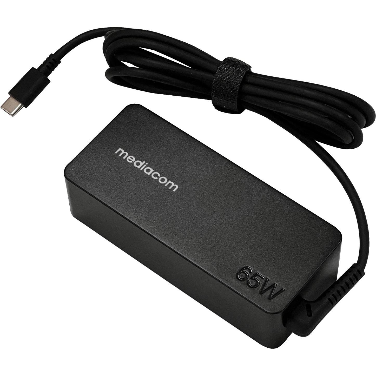 Mediacom Charger 65w Pd Type C (65 W), Alimentatore per notebook, Nero