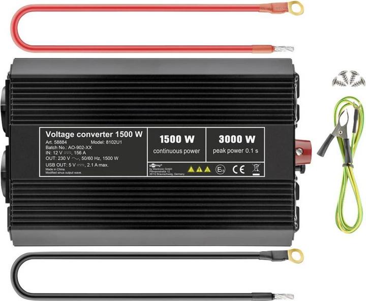 Produktbild Goobay SPW IT Wechselrichter 1500 W 12 V/DC