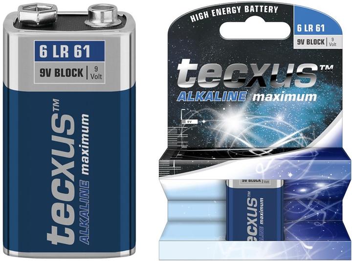 Produktbild Tecxus 9 Volt-Block - Batterie 9V - Alkalisch (1 Stk., 9V Block, 550 mAh)