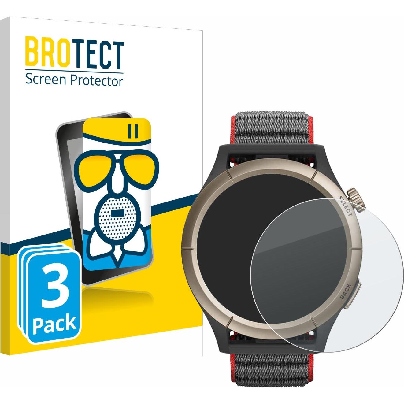 BROTECT AirGlass Panzerglasfolie Matt, Smartwatch Schutzfolie, Grau