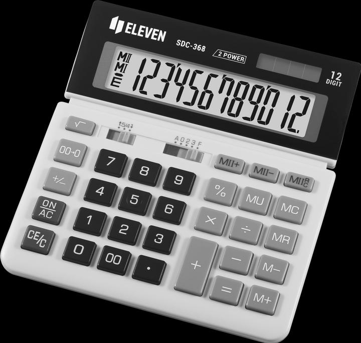 Actual product image Eleven Pocket calculator SDC368 Pocket calculator, black and white, desktop, 12 places, dual power supply