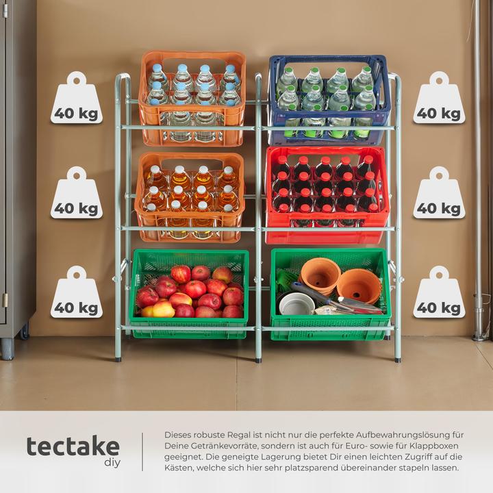 Produktbild tectake Getränkekistenregal (96 x 33 x 116 cm)