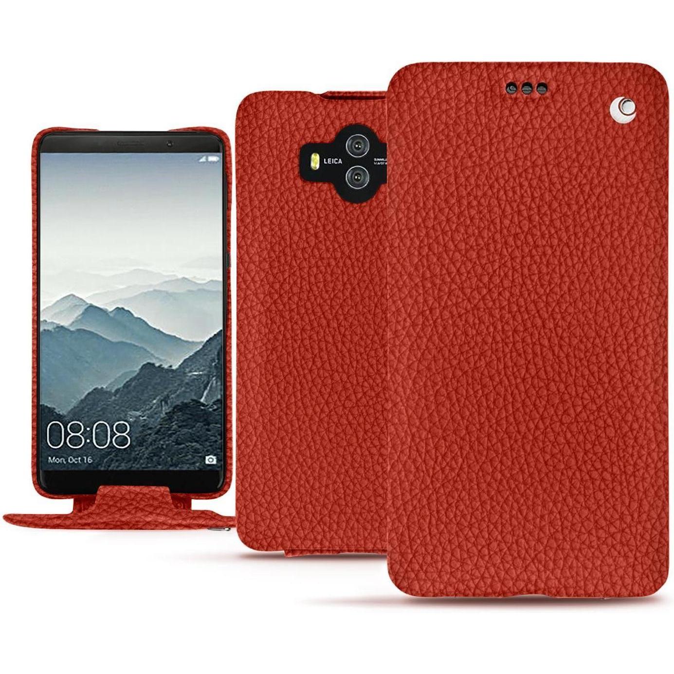 Noreve Lederschutzhülle vertikal (Huawei Mate 10), Smartphone Hülle, Orange