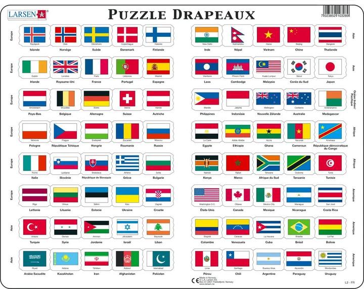 Image du produit Larsen Drapeaux du monde (français) (80 pièces)