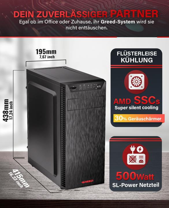 Produktbild Greed V2 Ultra - Office PC - AMD Ryzen 7 (1000 GB, 16 GB, AMD Ryzen 7 5700G)
