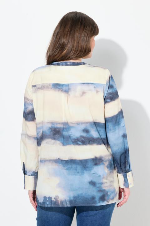 Produktbild Ulla Popken Tunika, Batikoptik, V-Ausschnitt, Langarm (54)