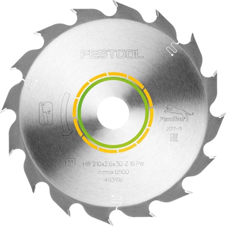 Actual product image Festool Panther saw blade 210 x 2.6 x 30 PW16